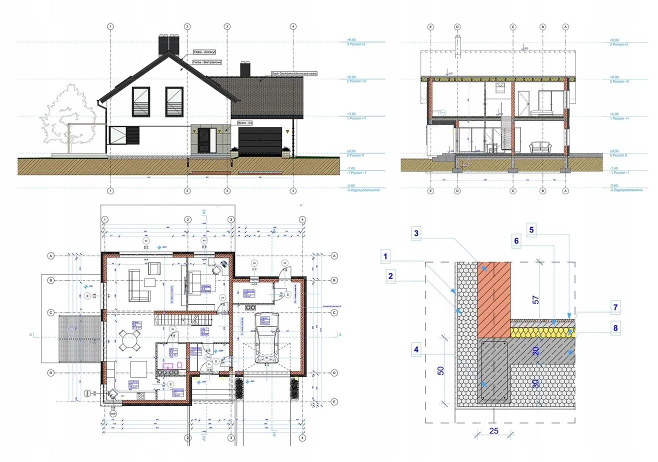 Residential construction drawing review — plans, elevations and details